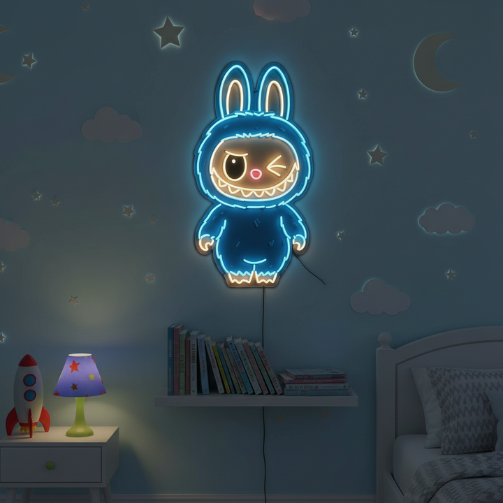 Winking Labubu LED Neon Sign By LEDNeons  - Decor your Home Space With this playful Neon Sign.
