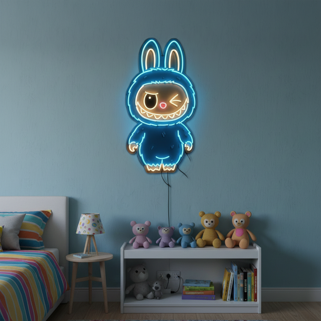 Winking Labubu LED Neon Sign By LEDNeons  - Decor your Home Space With this playful Neon Sign.