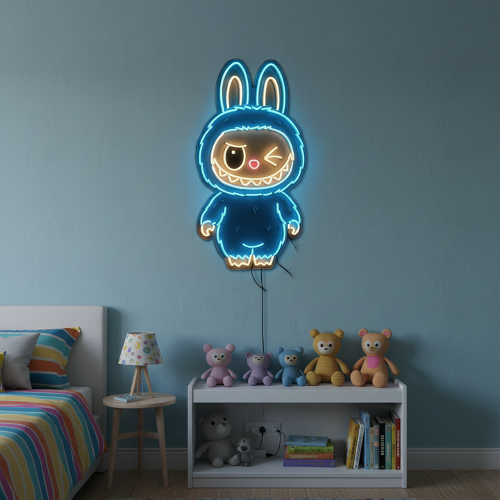 Winking Labubu LED Neon Sign By LEDNeons  - Decor your Home Space With this playful Neon Sign.