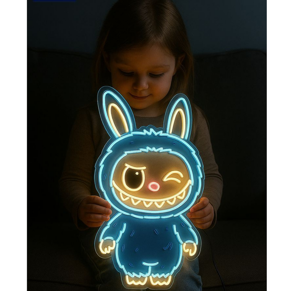 Winking Labubu LED Neon Sign By LedNeons.com Decor your Home Space With this playful Neon Sign.