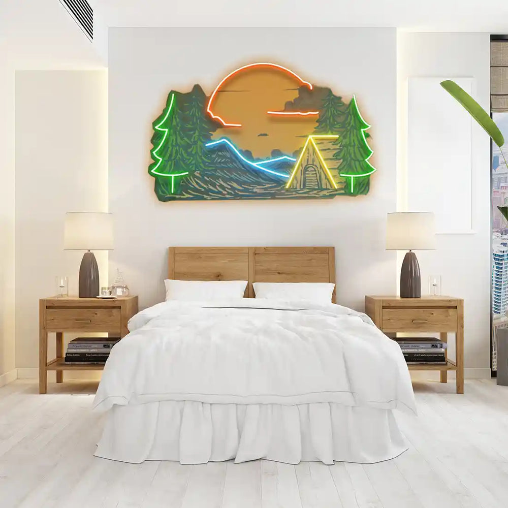 Winter Relaxation UV Art LED Neon Sign by LedNeons.com - Light Background