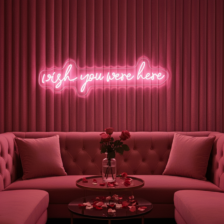 Wish You Were Here Valentine's Day Neon Sign by LEDNeons - perfect for Valentine’s parties, proposals, or date nights.