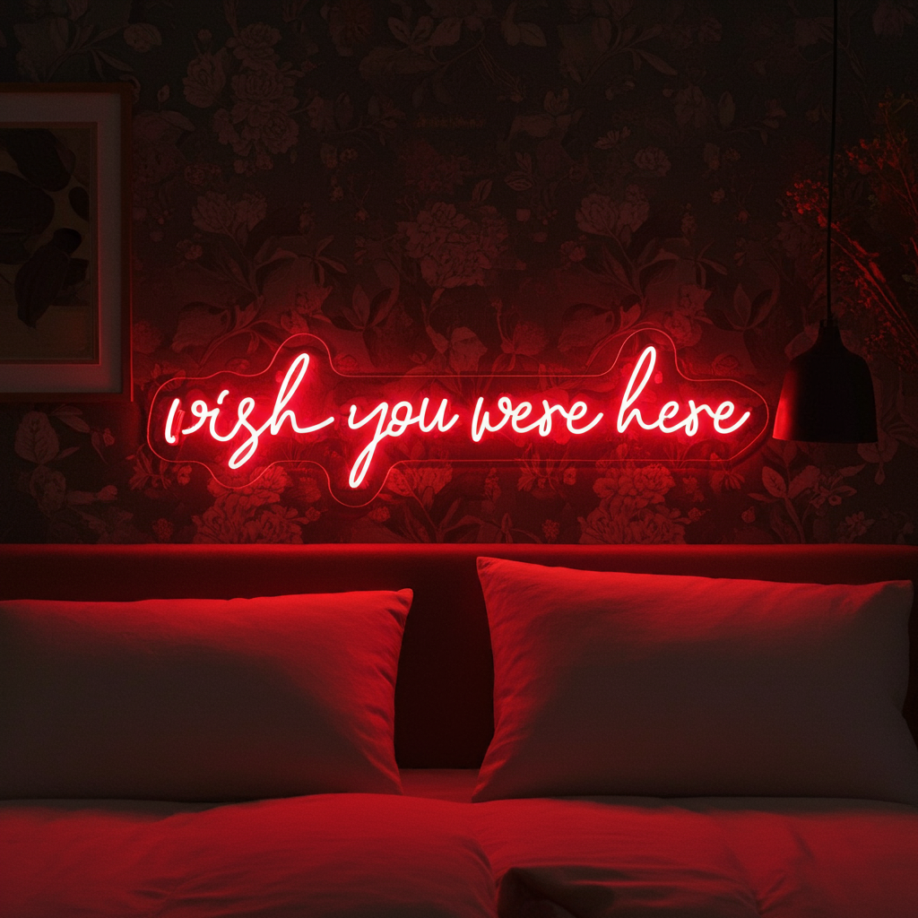 Wish You Were Here Valentine's Day Neon Sign by LEDNeons _ Red 