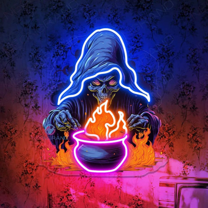Witch Cauldron Halloween LED Neon Sign by LEDNeons