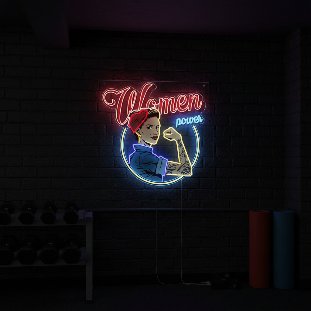 Women In Power UV Art LED Neon Sign  by LEDNeons - designed to inspire and enhance modern wall décor