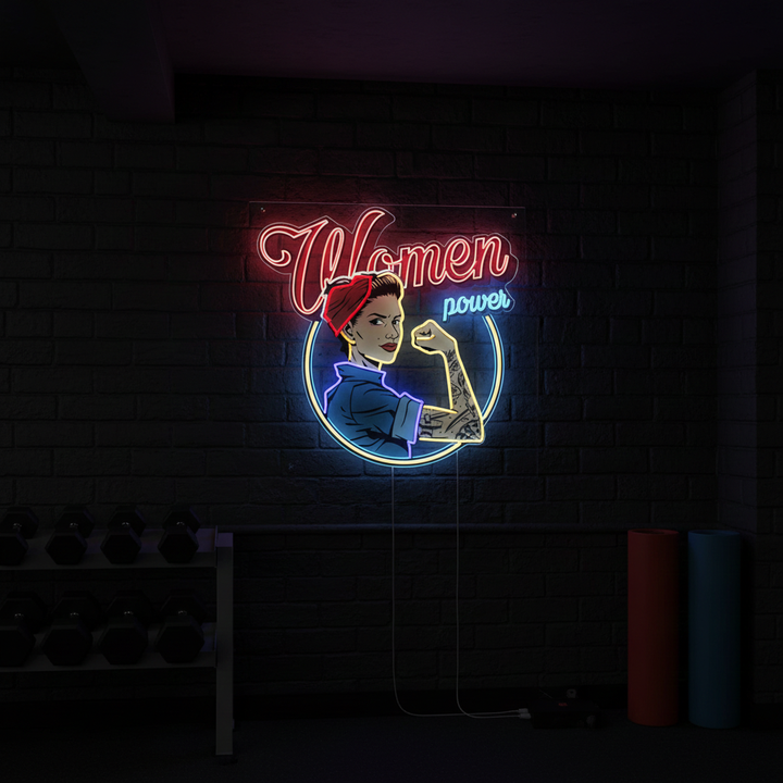 Women In Power UV Art LED Neon Sign  by LEDNeons - designed to inspire and enhance modern wall décor