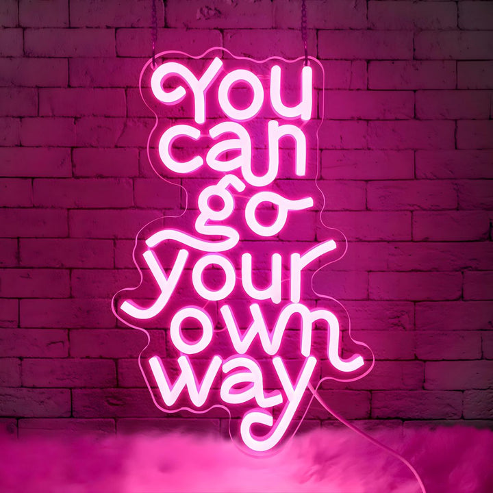 You Can Go Your Own Way" LED Neon sign by LEDNeons  - It's a glowing and Bright sign, creating an inspiring and modern atmosphere.