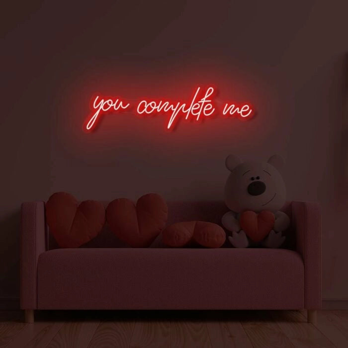 You Complete Me Wedding Neon Sign by LEDNeons -  Red