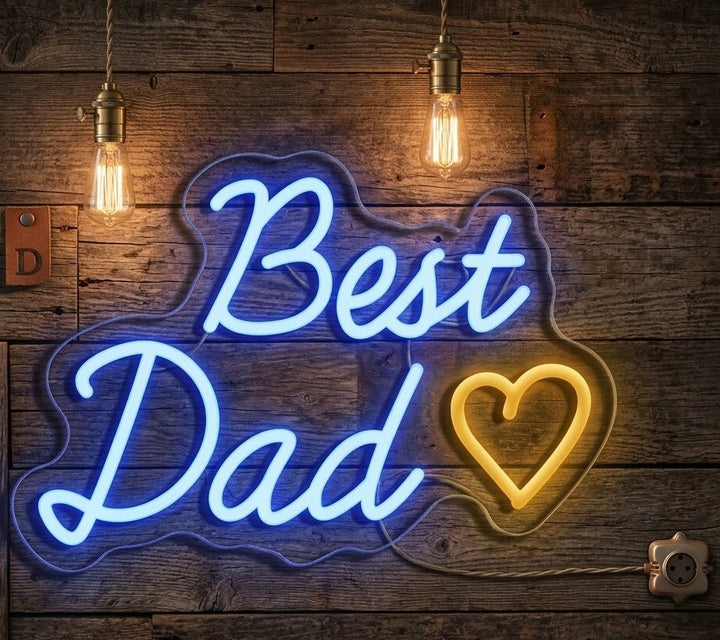 Best Dad Neon Sign Personalized LED Wall Decor