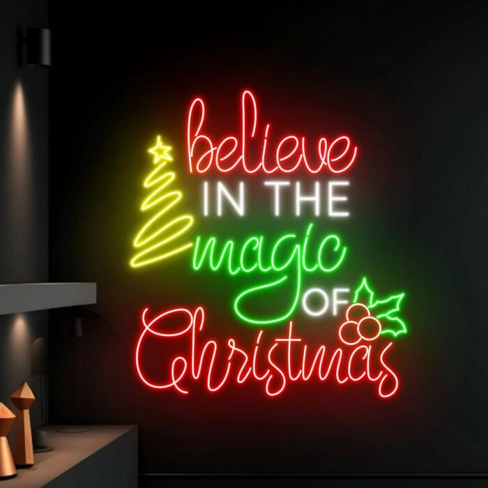 Believe in the Magic of Christmas Neon Sign by LEDNeons  - Celebrate the Festive season with this magical Christmas neon sign.
