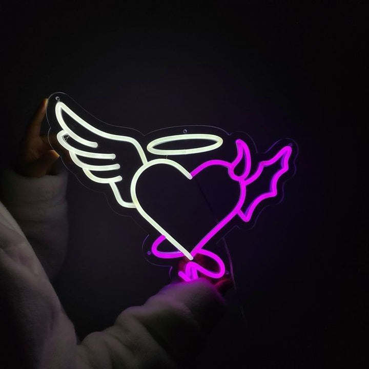 Heart Wings Valentine's Day Neon Sign by LEDNeons - adding warmth and love to any setting
