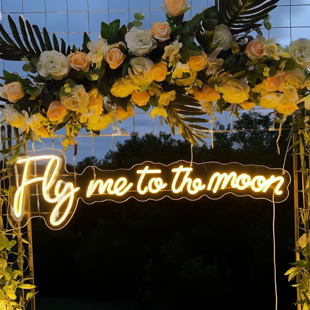 Fly Me to the Moon Wedding LED Neon Sign