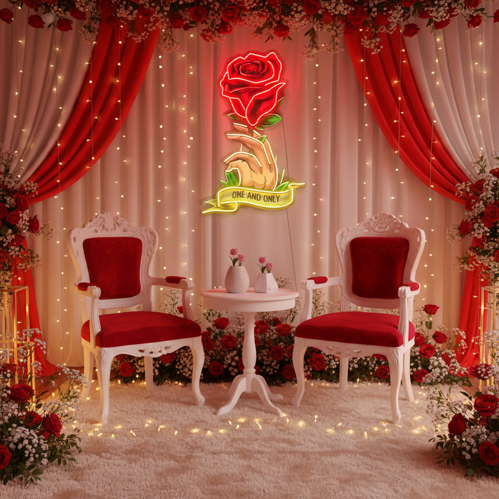 Roses Gift UV Art LED Neon Sign