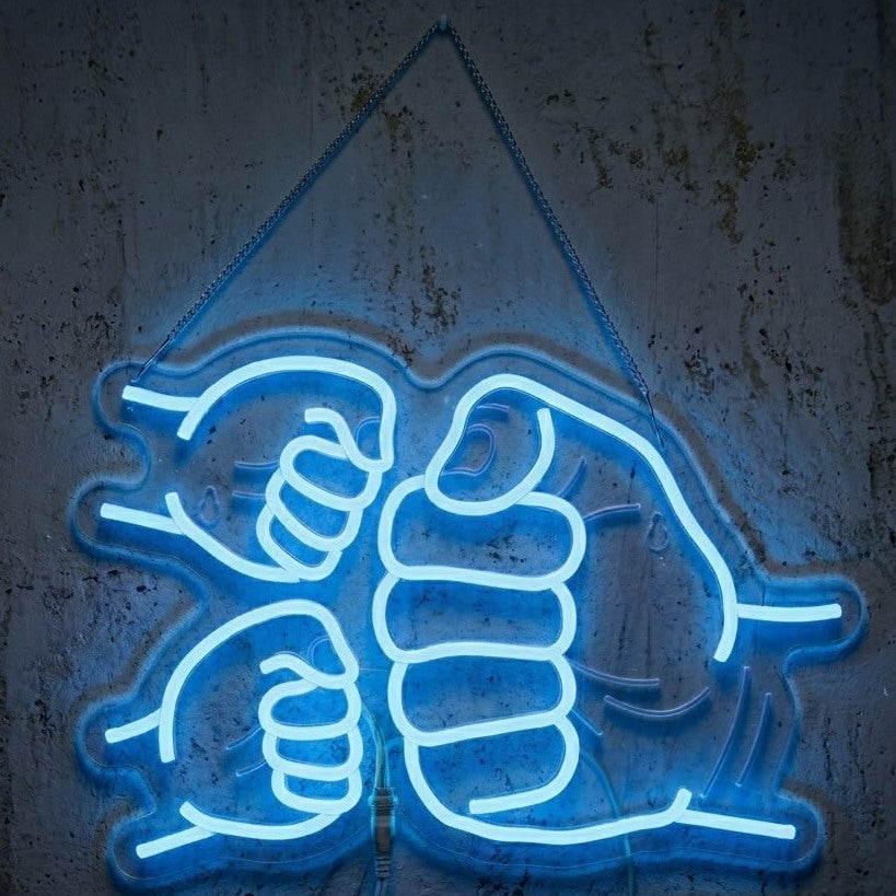 Neon Fist Bump Sign – Perfect Gift for Father’s Day