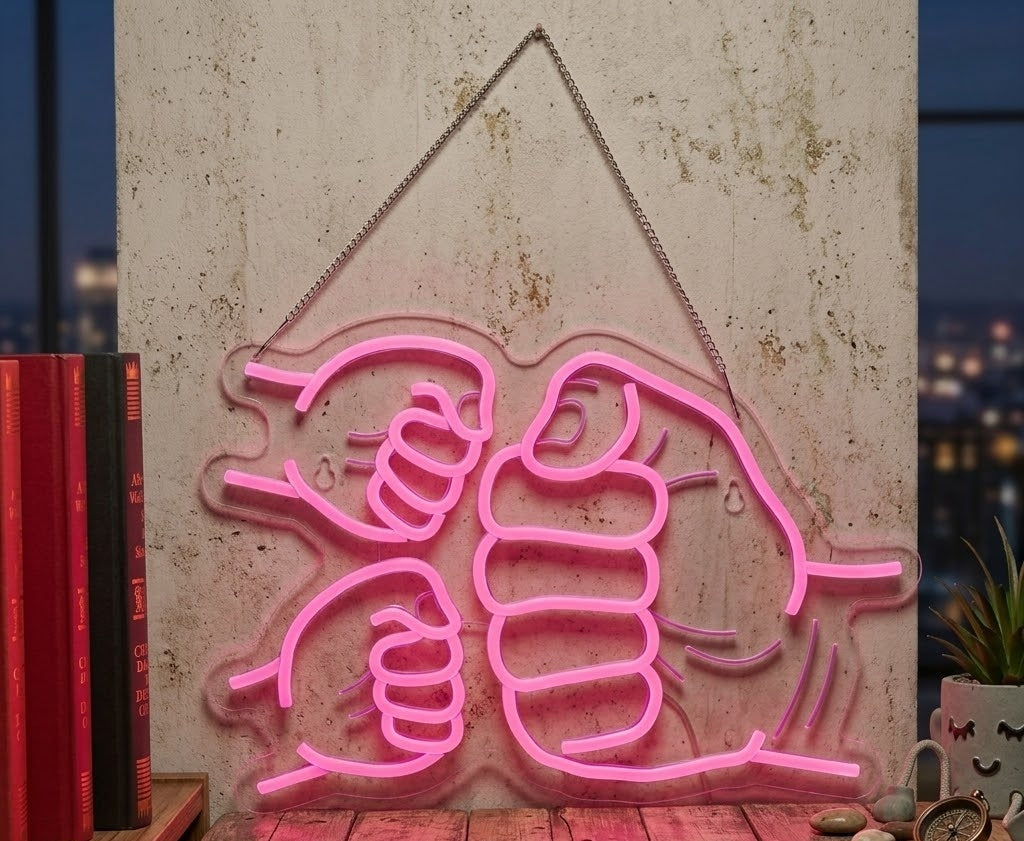 Neon Fist Bump Sign – Perfect Gift for Father’s Day