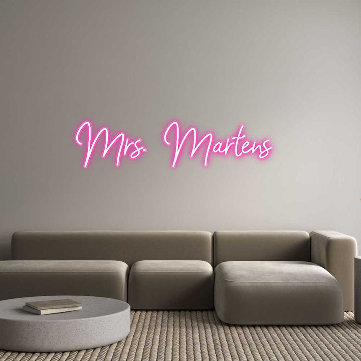 Customized Neon Sign: Mrs. Martens