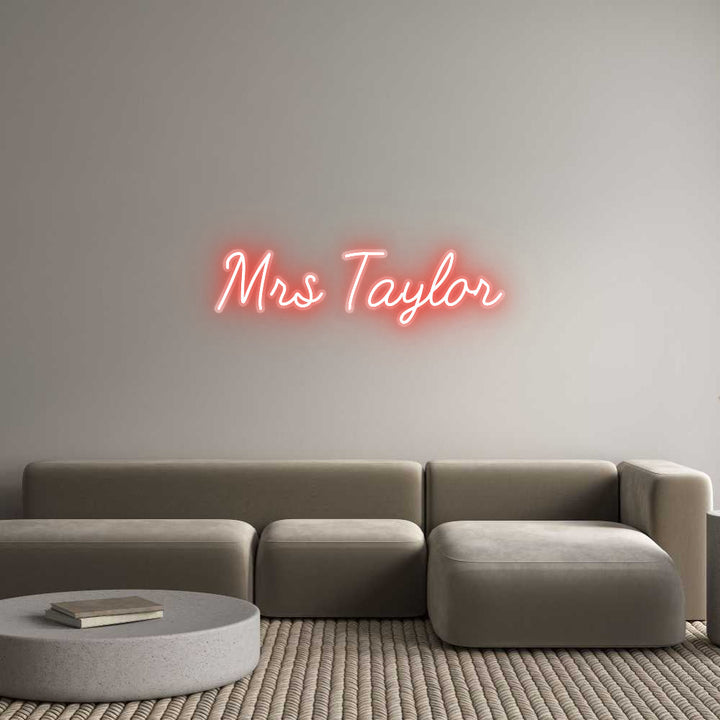 Customized Neon Sign: Mrs Taylor