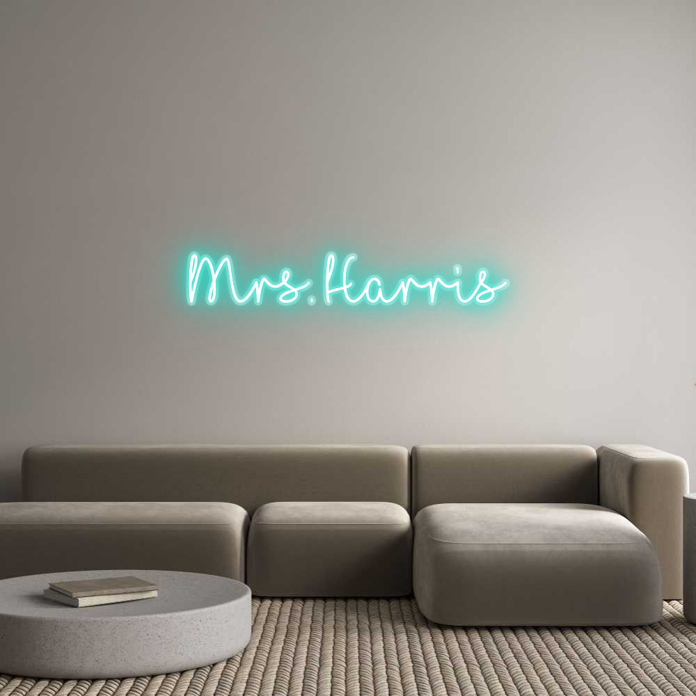 Customized Neon Sign: Mrs. Harris