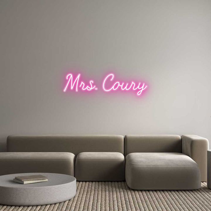 Customized Neon Sign: Mrs. Coury