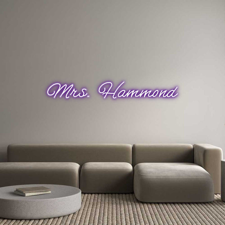 Customized Neon Sign: Mrs. Hammond