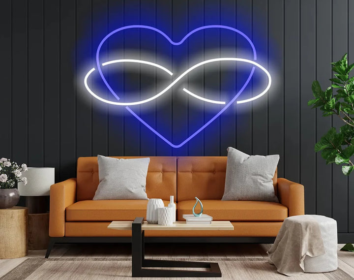 Heart Sign with Infinity Valentine's Day LED Neon Sign by LEDNeons - great for couples and love-inspired spaces. blue and white 