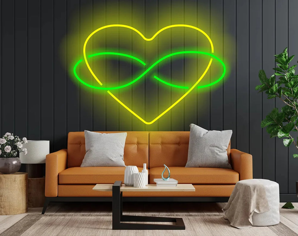 Heart Sign with Infinity Valentine's Day LED Neon Sign by LEDNeons - great for couples and love-inspired spaces. Green 