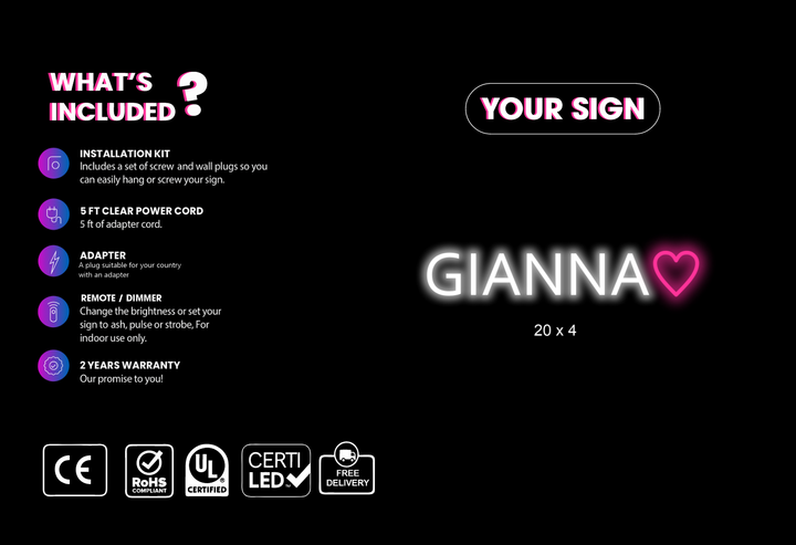 Custom neon sign for Amy Gibbs