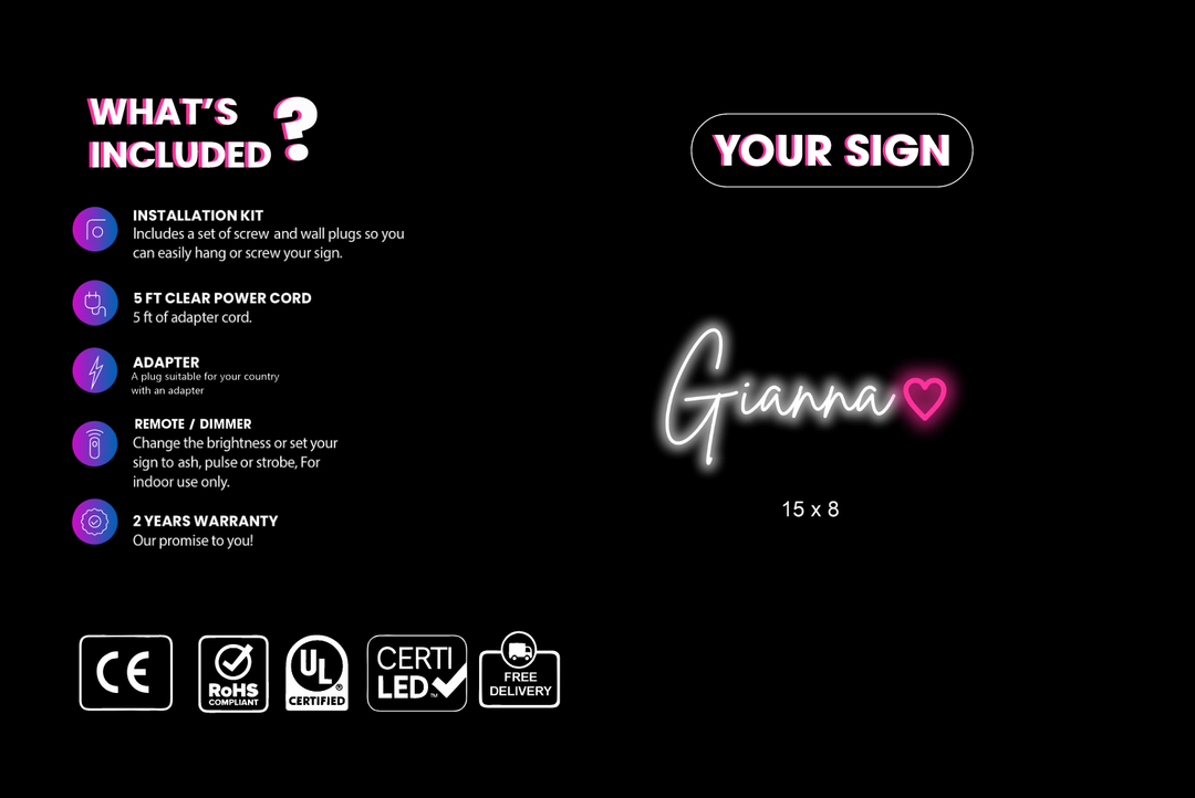 Custom neon sign for Amy Gibbs