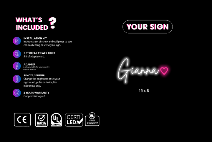 Custom neon sign for Amy Gibbs