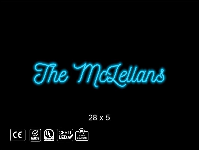 Custom Neon sign for Lucas McLellan
