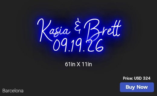 CUSTOM NEON SIGN FOR Kgolda8