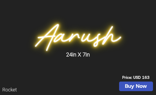 CUSTOM NEON SIGN FOR Bhanu Paidimukkula