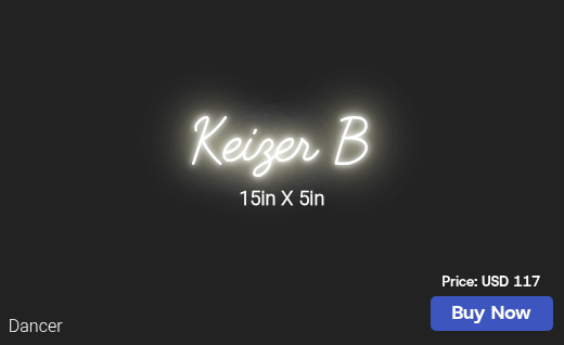 CUSTOM NEON SIGN FOR Shopkeizerbthecollection