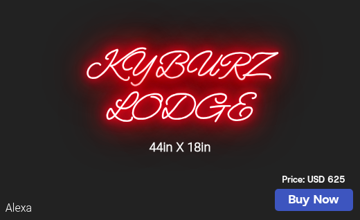 CUSTOM NEON SIGN FOR Lodgeatkyburz