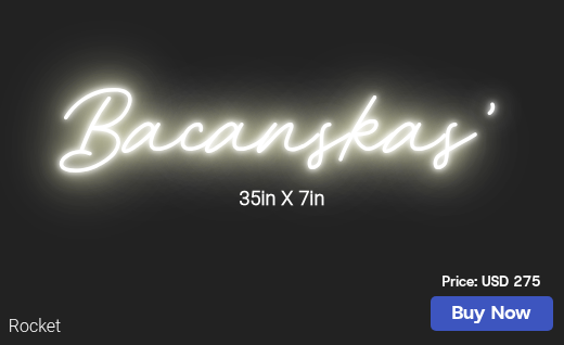 CUSTOM NEON SIGN FOR BrandonBacanskas