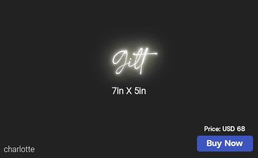 CUSTOM NEON SIGN FOR Gjtasha