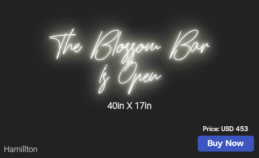 CUSTOM NEON SIGN FOR Theblossombar Nd