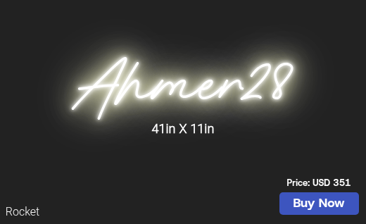 CUSTOM NEON SIGN FOR Ahmer