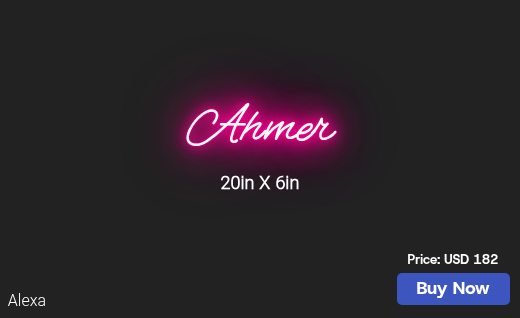 CUSTOM NEON SIGN FOR Ahmer