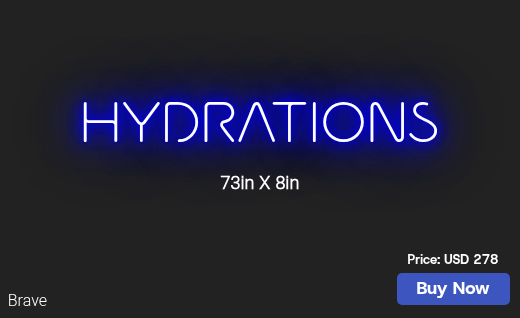 CUSTOM NEON SIGN FOR Hydrations Com