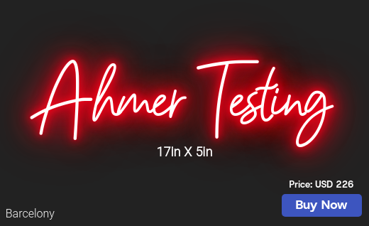 CUSTOM NEON SIGN FOR Ahmer