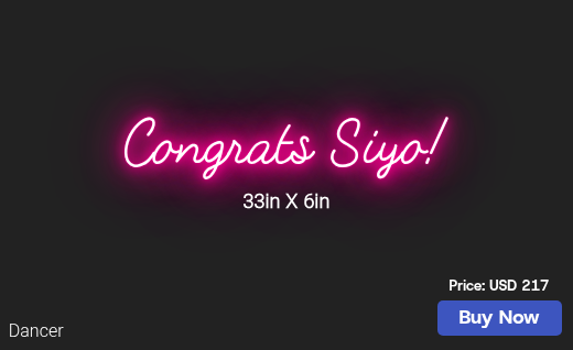 CUSTOM NEON SIGN FOR Apeeyush