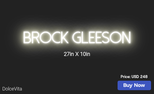 CUSTOM NEON SIGN FOR Brockgleeson