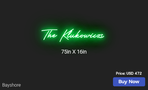CUSTOM NEON SIGN FOR Bklukowicz