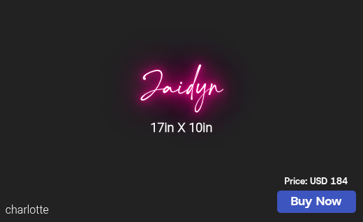 CUSTOM NEON SIGN FOR Jamistubbs