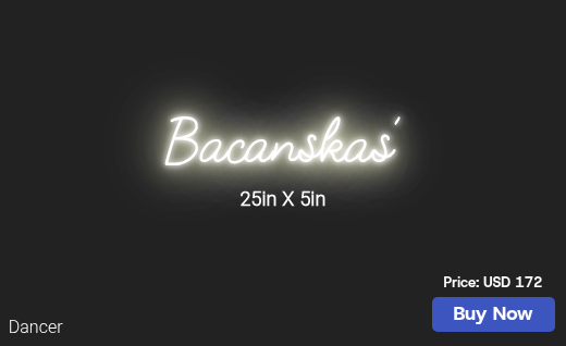 CUSTOM NEON SIGN FOR BrandonBacanskas