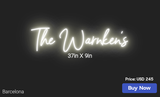 CUSTOM NEON SIGN FOR Warnkenm
