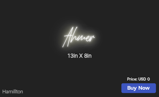CUSTOM NEON SIGN FOR Ahmer