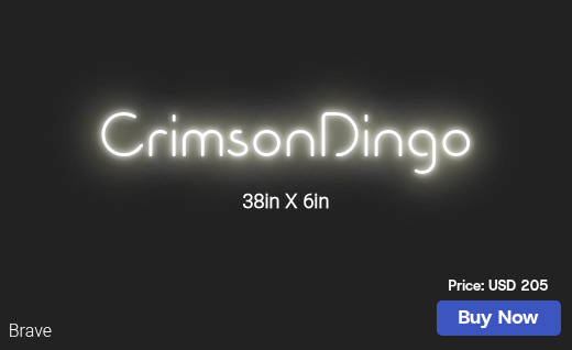 CUSTOM NEON SIGN FOR Crimsondingo