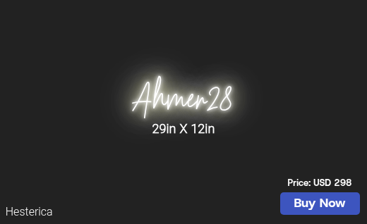 CUSTOM NEON SIGN FOR Ahmer